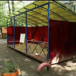 Новые беседки в 22-м апрелевском детском саду.